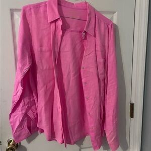 Lilly Pulitzer Bright Pink Linen Shirt